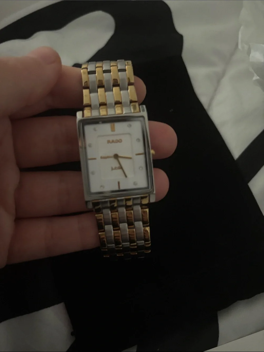 Rado jubilee Two-Tone Gold and Silver Rectangular Men's Dress Watch